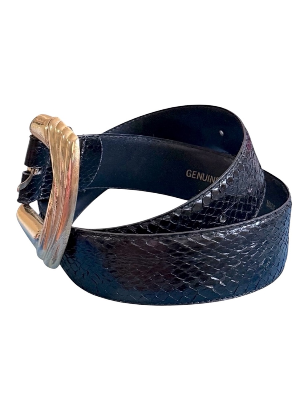 Black Genuine Snakeskin Belt Size Small